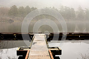 Lake, Dock, and Fog