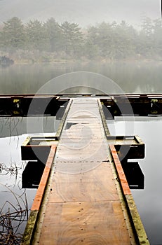 Lake, Dock, and Fog