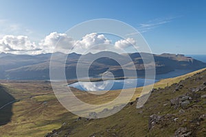 View to Lake EiÃÂ°i on Eysturoy, Faroe Islands, Denmark photo