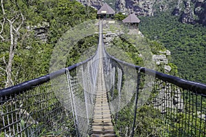 Lake Eland Nature reserve in Oribi gorge with a hanging suspension bridge