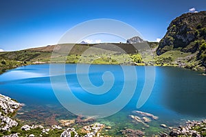 Lake Enol and mountain retreat, the famous lakes of Covadonga, A