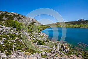 Lake Enol and mountain retreat, the famous lakes of Covadonga, A