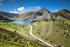 Lake Enol and mountain retreat, the famous lakes of Covadonga, A