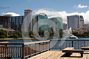 Lake Eola and Orlando skyline