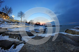 Lake Erie Winter Sunset