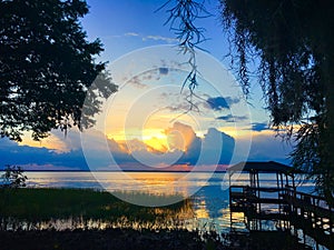 Lake Eustis, Florida at sunset