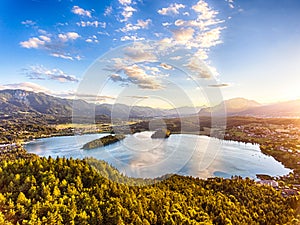 Lake Faaker See in Carinthia, Austria