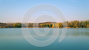 lake Fall Scene with Autumn Trees 2