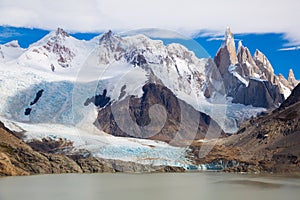 Lake at foot of Fitz Roy, Cerro Torre, Andes, Argentina