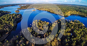 Lake and forest aerial