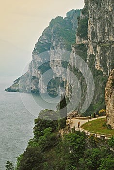 Lake Garda costal cliffs, Italy