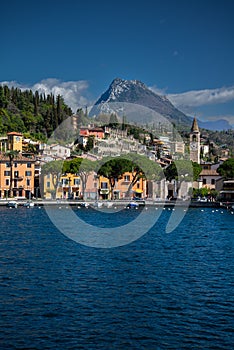Lake - lago - Garda, Italy. Town of Maderno, lakeside resort photo