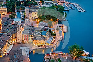 Lake Garda, Town of Riva del Garda, Italy (blue hour)