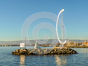 Lake Geneva, Ouchy port, Lausanne, Switzerland