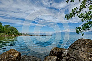 Lake Geneva seen from Preverenges, Vaud, Switzerland