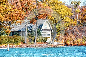 Lake Geneva, Wisconsin Shoreline, Autumn