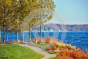Lake Geneva, Wisconsin Shoreline, Autumn