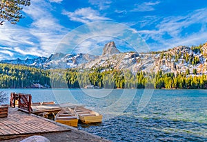 Lake George and Crystal Crag  at Mammoth Lakes, CA photo