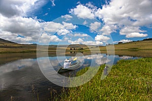 Lake Girl Dog Canoe Mirror