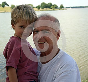 At the Lake with Grandpa photo