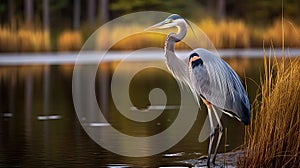 lake great blue heron