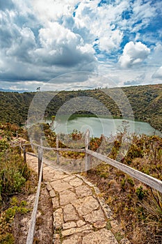 Lake Guatavita (Laguna Guatavita) located in the Colombian Andes. Cundinamarca department of Colombia photo