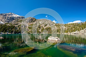 Lake Haiyaha, Rocky Mountains, Colorado, USA.