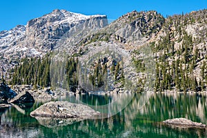 Lake Haiyaha, Rocky Mountains, Colorado, USA.