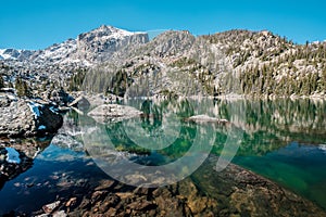 Lake Haiyaha, Rocky Mountains, Colorado, USA.