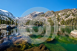 Lake Haiyaha, Rocky Mountains, Colorado, USA.