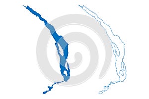 Lake Harrison Canada, North America map vector illustration, scribble sketch map