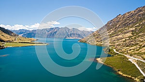 Lake Hawea in South island, New Zealand