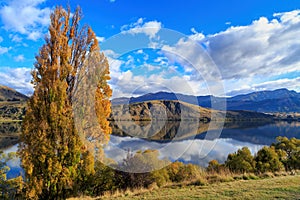 Lake Hayes, Otago Region, New Zealand, in autumn
