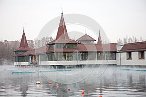 Lake Heviz at winter in Hungary