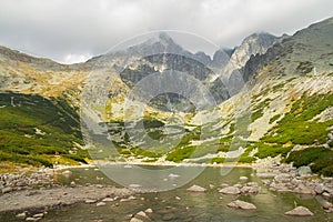 Lake in high tatras mountains