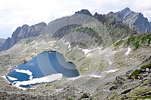 Lake and the High Tatras, Slovakia, Europe