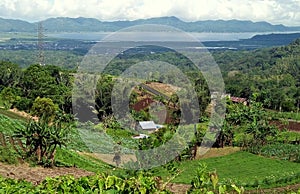 Lake, hills and agriculture