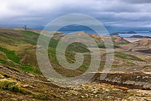 Lake and Hills in Pingvellir national park, Iceland.