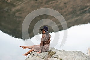 Lake in the Himalaya mountains. Journey to the mountain