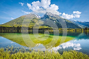 Lake Hintersee in summer, Bavaria, Germany photo