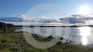 Lake Hornavan near Arjeplog in summer in Lapland, Sweden