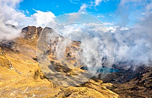 Lake at the Huaytapallana mountain range in Huancayo, Peru photo