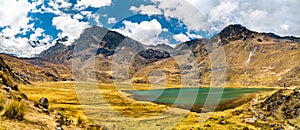 Lake at the Huaytapallana mountain range in Huancayo, Peru photo