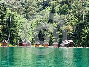 Lake huts village, Khao Sok photo