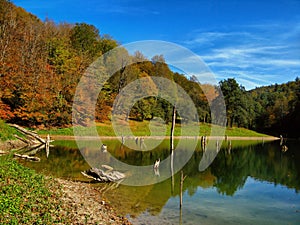 A lake in Hyrcanian forests of Iran during Autumn