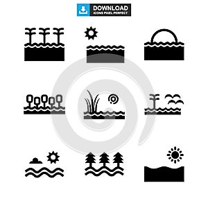 Lake icon or logo isolated sign symbol vector illustration