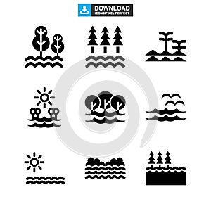 Lake icon or logo isolated sign symbol vector illustration