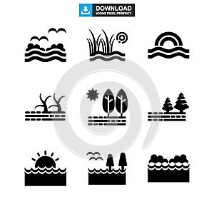 Lake icon or logo isolated sign symbol vector illustration