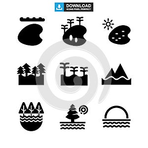 Lake icon or logo isolated sign symbol vector illustration