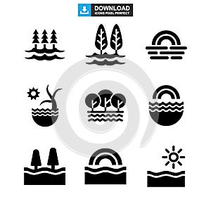 Lake icon or logo isolated sign symbol vector illustration